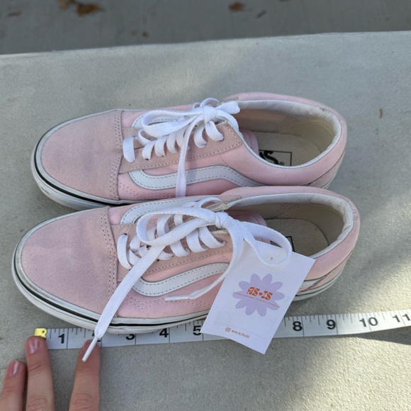 Vans pink & white classic lace up suede skate sneakers trendy Y2K size 6 - Picture 6 of 6